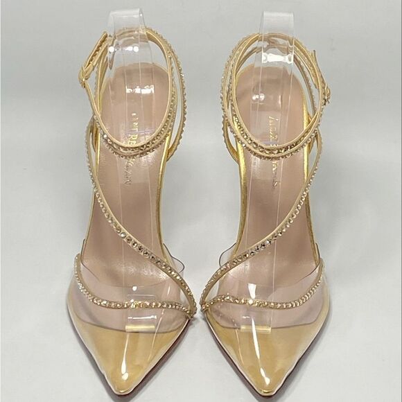 Andrea Wazen Leather & Crystal Pumps size 39.5 - Picture 4 of 16